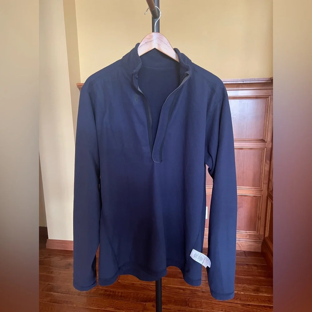 Eddie Bauer Pullover Men’s Fleece 1/2 Zip Navy Blue Size L Tall - Picture 7 of 12